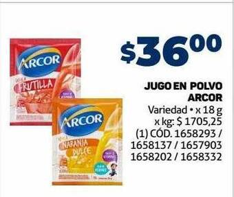 Makro Jugo en polvo arcor oferta