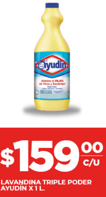 Supermercados DIA Lavandina Triple Poder Ayudín 1L oferta