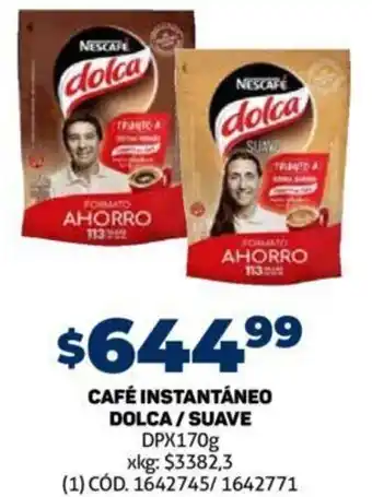 Makro Café Instantáneo Dolca/Suave 170g oferta