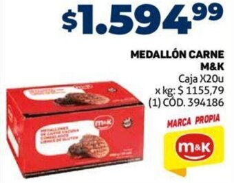 Makro Medallón Carne M&K 20u oferta