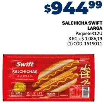 Makro Salchicha Swift Larga 12u oferta
