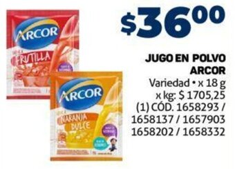 Makro Jugo en Polvo Arcor 18g oferta
