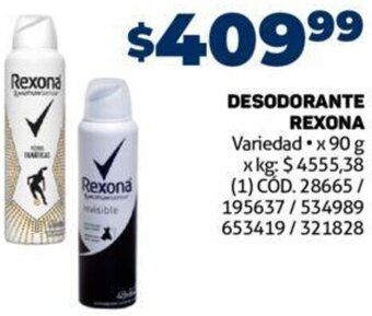 Makro Desodorante Rexona 90g oferta