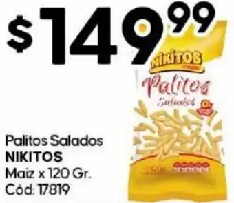 Diarco Palitos Salados Nikitos Maiz 120g oferta