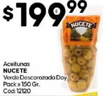 Diarco Aceitunas Nucete Verde Descarozada Doy Pack 150g oferta