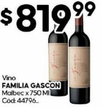 Diarco Vino Familia Gascon Malbec 750ml oferta