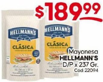 Diarco Mayonesa Hellmann's 237g oferta
