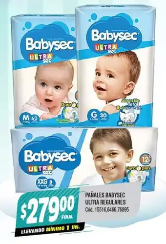Supermercados Yaguar Pañales Babysec Ultra Regulares oferta