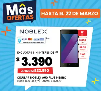 Changomas Celular Noblex A60 Plus Negro oferta