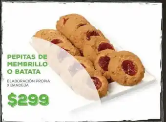 Jumbo Pepitas de membrillo o batata x bandeja oferta
