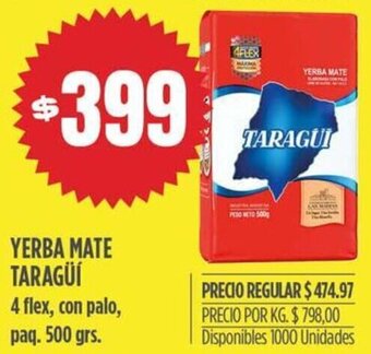 Supermercados Vea Yerba Mate Taragüi 500g oferta