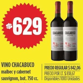 Supermercados Vea Vino Chacabuco 750cc oferta
