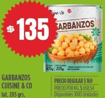Supermercados Vea Garbanzos Cuisine & Co 205g oferta