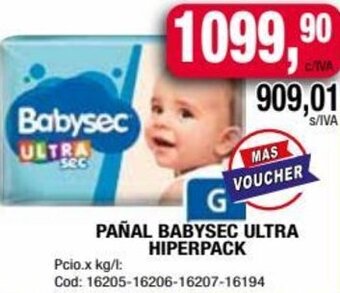 Maxiconsumo Pañal Babysec Ultra Hiperpack oferta