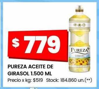 Changomas Pureza aceite de girasol 1.500 ml oferta