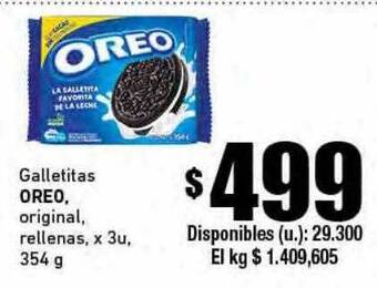 Cooperativa Obrera Galletitas oreo original, rellenas oferta