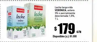 Cooperativa Obrera Leche larga vida verónica, entera 3% o porcialmente descremada 1.5% oferta