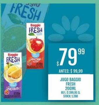 Supermercados Todo Jugo baggio fresh oferta
