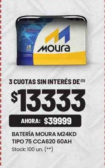Changomas Batería moura m24kd tipo 75 cca620 60ah oferta