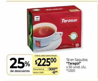 La Anonima Té en saquitos oferta
