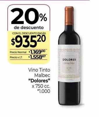 La Anonima Vino tinto malbec oferta