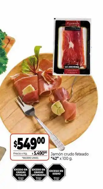 La Anonima Jamón crudo feteado oferta