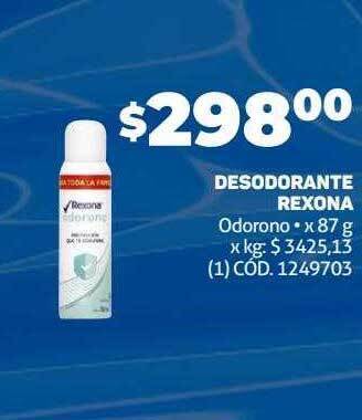 Makro Desodorante rexona odorono oferta