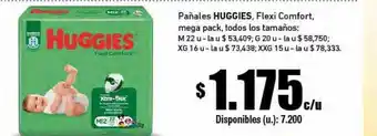 Cooperativa Obrera Pañales huggies, flexi comfort, mega pack oferta