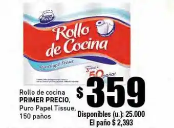 Cooperativa Obrera Rollo de cocina primer precio, puro papel tissue oferta