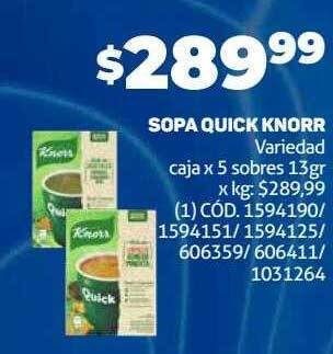 Makro Sopa quick knorr oferta