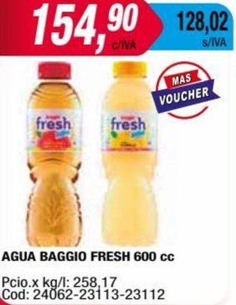 Maxiconsumo Agua Baggio Fresh 600cc oferta