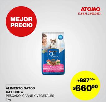 Atomo Conviene Alimento gatos cat chow pescado, carne y vegetales oferta