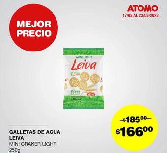 Atomo Conviene Galletas de agua leiva mini cracker light oferta