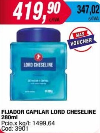 Maxiconsumo Fijador Capilar Lord Cheseline 280ml oferta