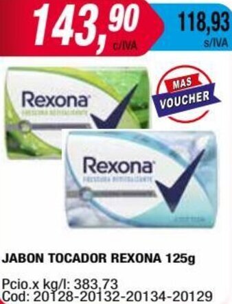 Maxiconsumo Jabon Tocador Rexona 125g oferta