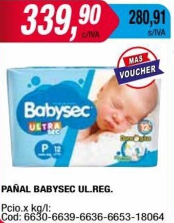 Maxiconsumo Pañal Babysec Ul.Reg. oferta