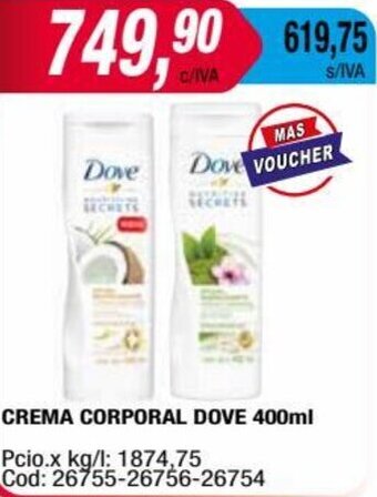 Maxiconsumo Crema Corporal Dove 400ml oferta