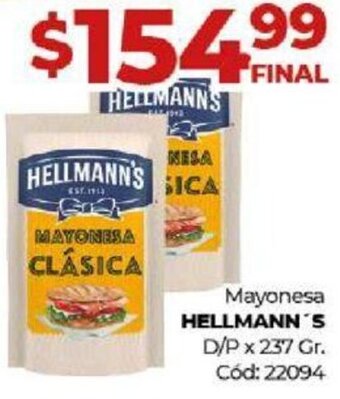 Diarco Mayonesa Hellmann's 237g oferta