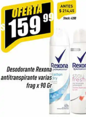 Supermercados Comodin Rexona Desodorante antitranspirante varias frag x 90 gr oferta