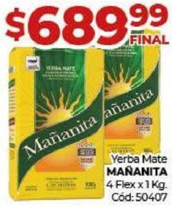Diarco Yerba Mate Mañanita 4 Flex x 1kg oferta
