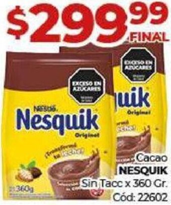 Diarco Cacao Nesquik 360g oferta