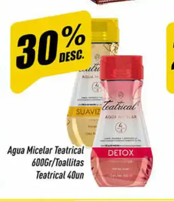 Supermercados Comodin Agua Micelar Teatrical 600gr/Toallitas Teatrical 40un oferta