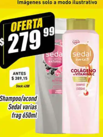 Supermercados Comodin Sedal Shampoo/acond varias frag 650ml oferta