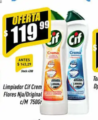 Supermercados Comodin Cif Limpiador Crem Flores Nja/Original c/M 750gr oferta