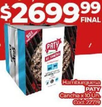 Diarco Hamburguesa Paty Cancha 10un oferta