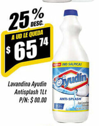 Supermercados Comodin Ayudin Lavandina Antisplash 1Lt oferta