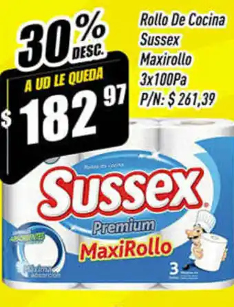 Supermercados Comodin Sussex Rollo De Cocina Maxirollo 3x100Pa oferta