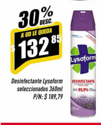 Supermercados Comodin Lysoform Desinfectante seleccionados 360ml oferta