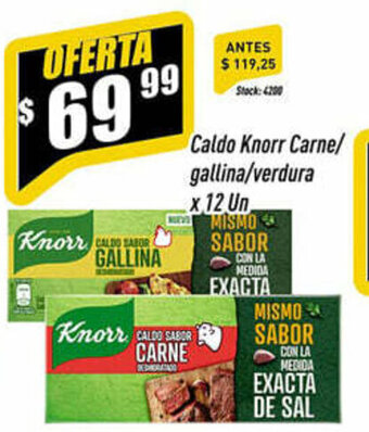 Supermercados Comodin Knorr Caldo Carne/gallina/verdura x 12 Un oferta