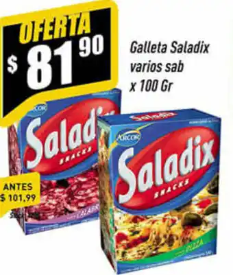Supermercados Comodin Galleta Saladix varios sab x 100Gr oferta